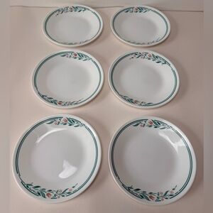 Vintage Corning Corelle Rosemarie Tulip 6-3/4" Bread Dessert Plates Set of 6